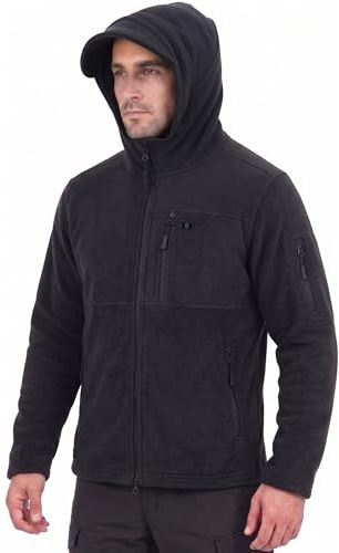 Iron Mountain Sweat à Capuche Homme Zippé Fleece Technique – Hoodie Thermique Coupe-Vent avec Poches Multiples, Sweatshirt Workwear Extérieur Hiver