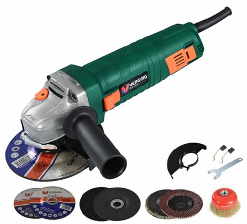 Angle Grinder, 7.5-Amp 4 1/2 Angle Grinder Tool, Variable Speed Angle Grinder, Electric Grinder Power Tools with Grinding, Polishing and Rust Removal Capabilities, Non-Slip and Shockproof Handle