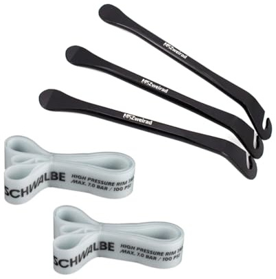 MSZweirad Schwalbe Super HP Lot de 2 bandes de jante 24/26/27,5/28 avec 3 démonte-pneus (20-559 ETRTO, 26)