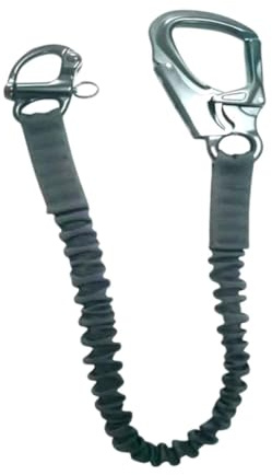 Wenoup Cordón de para Protección contra Caídas, Cordón de Escalada, Mosquetón Profesional Tipo Rana, Grillete, Cordón Helo para Techos con Absorció, Negro
