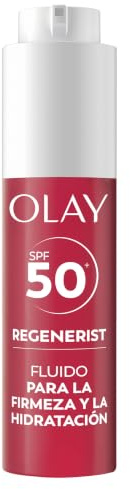 Olay Regenerist Fluido Facial Reafirmante SPF 50+ con Niacinamida, 50ml | Péptidos de Colágeno y Provitamina B5, Fórmula Ligera, Rellena la Piel