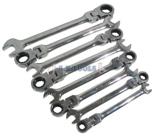 Toolzone 8 Piece Flexible Head Ratchet Wrench Set (In Case)