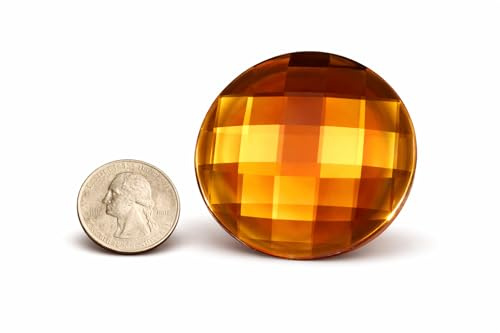 Allstarco 60mm (2-3/8) Groß Hyazinth-Orange, runde Acrylsteine, 2 STK. | Strasssteine mit flacher Rückseite, leicht und vielseitig, leuchtende Farbe, brillanter Glanz für Kostüme, Cosplay, Displays