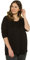 Ulla Popken Damen Basic Shirt Bluse, Schwarz, 54-56 EU