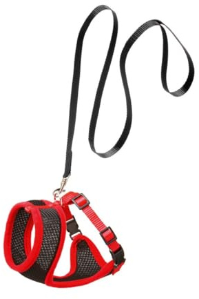 Karlie Kätzchengeschirr und -leine Harms L: 110 cm B: 10 mm Ha um: 25 - 38 cm S schwarz-rot