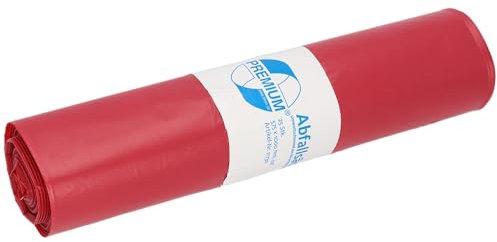 Deiss 11730 Premium - Bolsas de basura (2 1/4 x 1000 mm, 25 por rollo), color rojo