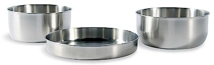 Tatonka Multi Pot Set (3-teilig) - Camping-Kochgeschirr aus Edelstahl - Bestehend aus Einer Pfanne und 2 Töpfen (Pfanne verwendbar als Topfdeckel und Teller)