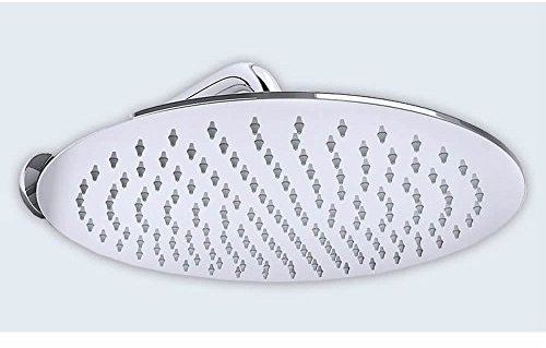 Durovin Bathrooms Stainless Steel Shower Head Silver Chrome Mirror Finish Rainfall Effect - 300mm in Diameter - Ultra Thin Design - Round
