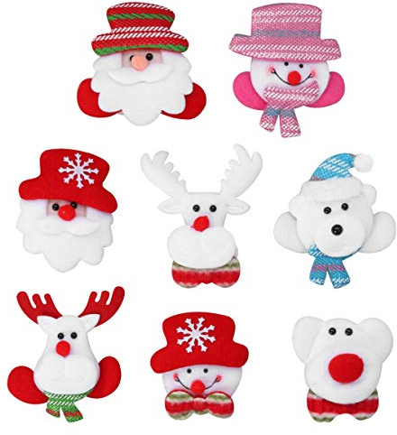 Brosche Weihnachten 8pcs LED Brosche Weihnachten Pin smann Schneemann Geweih Abzeichen für Kind Party Geschenk Mitbringsel en