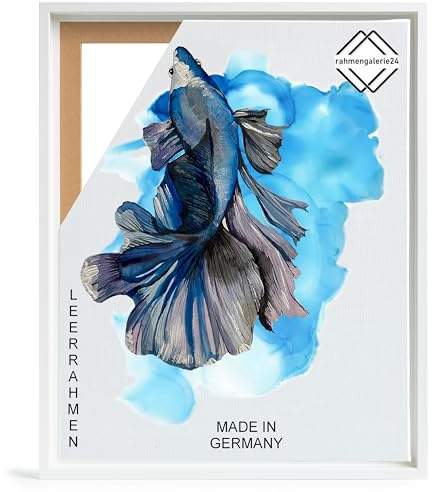 rahmengalerie24 Schattenfugenrahmen 30x40 cm weiß für Leinwand Bilderrahmen Keilrahmen für Leinwände aus Holz MDF
