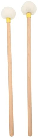 2er Set Filzschlägel mit Holzgriff für Pauke Bass Drum Snare (Gelb)