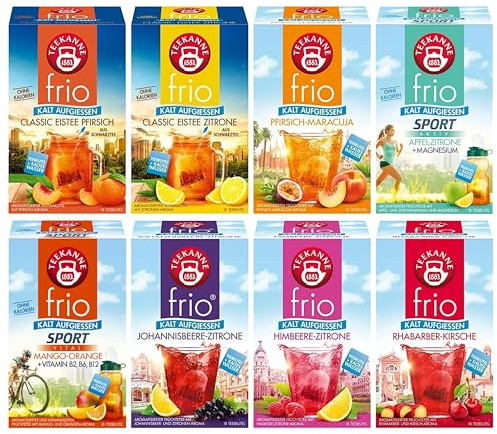 Teekanne frio 8er-Mix, erfrischend-fruchtiger Genuss ohne Zucker, (8 x 45 g)