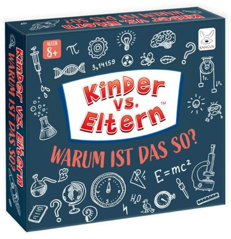 Kinder vs Eltern Spiel Warum ist das so Brettspiele ab 8 Jahre Gesellschaftsspiele Partyspiel Kinderspiele Lernspiele Familienquiz Kinder und Erwachsene Quiz Spiel des Wissens | 52 Karten | 208 Fragen