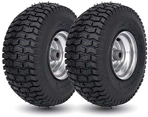 15x6.00-6 Lawn Mower Tire and Wheel Front Tire Compatible with John Deere Craftsman Husqvarna Riding Mowers Lawn Tractors