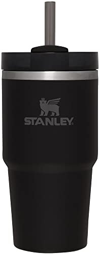 STANLEY Quencher H2 FlowState - Vaso aislado al vacío de acero inoxidable con tapa y popote para agua, té helado o café, batidos y más, negro (10-10826-022)