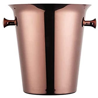 BAtlam Ice Bucket,Ice Bucket with Lid and Ice Tongs,Ice Bucket, With Handle Tongs High Capacity Beer Champagne Cooler Thickening Stainless Steel (Rose Gold)