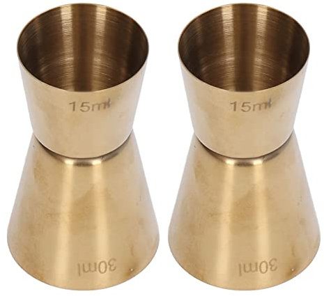 MISNOde Jigger de Doble Cabeza para Bartending, Taza Medidora de Acero Inoxidable, Jigger de Cóctel, Barra Medidora de Cóctel de Alta Precisión, Accesorios de Barra para Fiesta en(15/30ml)