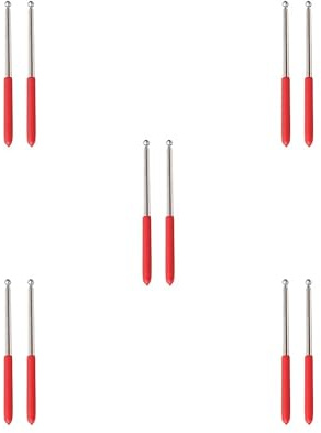 Paowsietiviity 1 Paar tragbare Teleskopstäbchen für Bauchtanz, Isis-Flügel, silberfarben, 5er-Set (Silber + Rot), 23-100cm