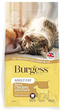 Burgess Cat, Dry food for Adult Cats, rich in Chicken with Duck, 4 kg