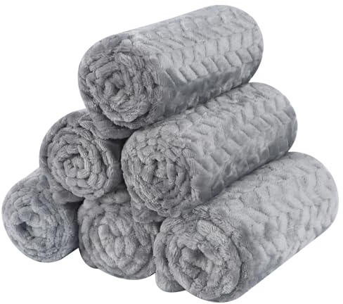 BVAGSS 6 Pack Small Dog Blanket, Super Soft Warm Pet Cover Blankets, Wheat Ears Print Puppy Fleece Flannel Blanket for Small Medium Dogs and Cats MW003