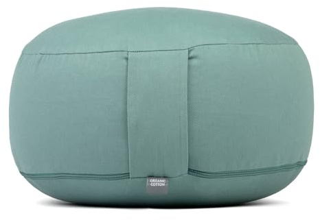 Bodhi Meditationskissen Rondo | ECO Serie | Yogakissen mit Kapokfüllung | Abnehmbarer Bezug aus 100% Bio-Baumwolle | Höhe 20 cm | Sitzkissen mit praktischer Trageschlaufe