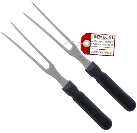 TronicXL Lot de 2 fourchettes à charcuterie, fourchettes à viande, fourchettes à rôti, fourchettes à charcuterie, fourchettes à découper, fourchettes de table, fourchettes de service, fourchettes de