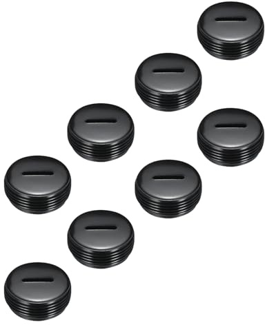 QUARKZMAN Tapa de Cubierta de Portaescobillas de Carbón para Motor Eléctrico Cubierta de Plástico Roscada Negra 19mm/0.75 Diámetro Exterior 8mm/0.31 Altura Paquete de 8