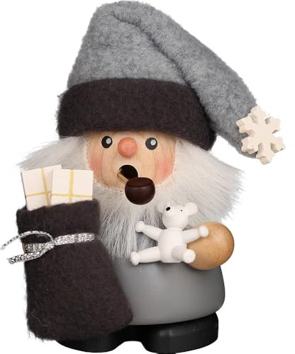 Christian Ulbricht Räuchermännchen Wichtel Weihnachtsmann grau - 10,5 cm