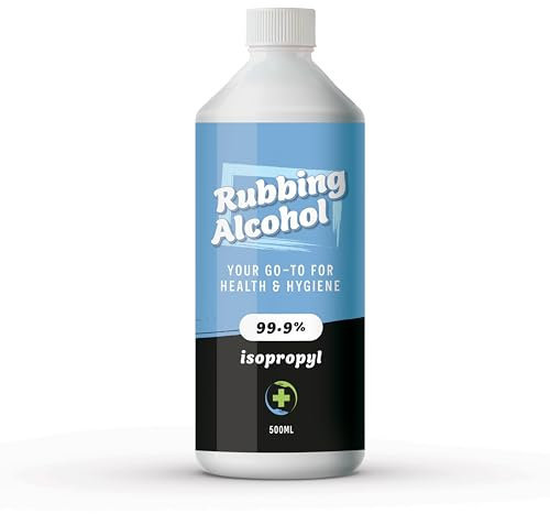 Rubbing Alcohol 500ml – 99% Pure Isopropanol IPA for Cleaning, Medical Use, Electronics, Glass, De-icer, Painting