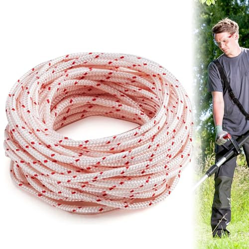 iwiio Cordon de traction de 3,5 mm pour tondeuse à gazon à essence, cordon de traction de rechange de 10 mètres, cordon de démarrage pour démarreur Husqvarna STIHL Craftsman Corde de rechange pour