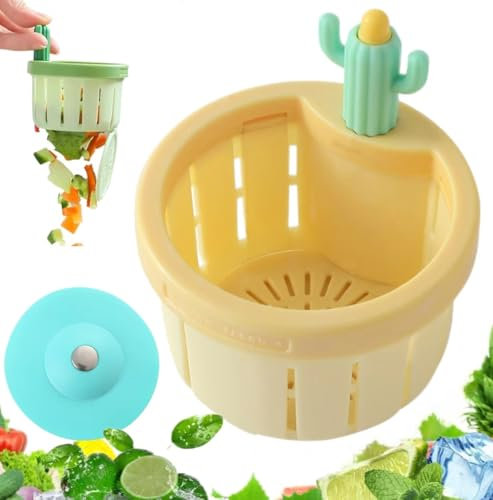 Filtro per scarico del lavello della cucina a forma di cactus, filtro per lavello a forma di cactus automatico, multifunzione per uso domestico, filtro a cestello drenante per lavello a cactus