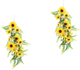 STOBAZA 2stücke Künstliche Sonnenblumen Wanddeko Simulierte Sonnenblumen Für Hochzeiten Feste Garten Und Zuhause Pflegeleichte Langlebige Dekoration Für Wände Regale Und Türen
