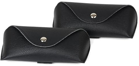 GMYIAK 2pc Schwarzes Pu Leder Brillenetui Weich für Sonnenbrillen Und Brillen Mit Magnetischem Verschluss Tragbar Und Praktisch für Unterwegs Zum AufhäNgen Einem GüRtel Brillenetui Hardcase