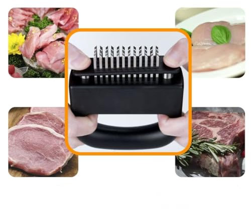 Ago di carne sciolta, Ago batticarne, Batticarne con punta in acciaio inox 48 aghi, Filetto alla griglia, Ago da bistecca tenderizzato, Percussione dell'ago di carne sciolta, Martello di manzo