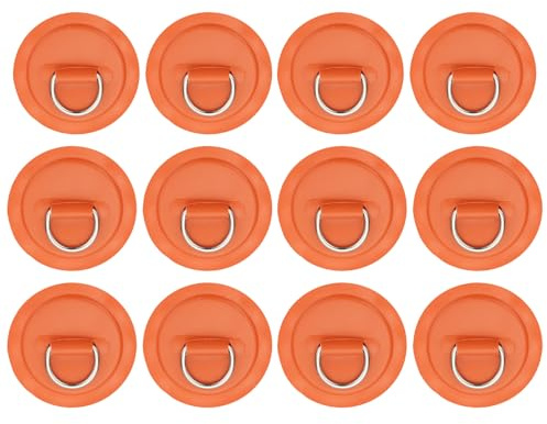 PATIKIL ,mm Paddle Board D Ringe STK Edelstahl PVC Patch Pad Weiß | D Ring Kein Kleber Enthalten Schlauchboot Zubehör für Kajak Surfbrett