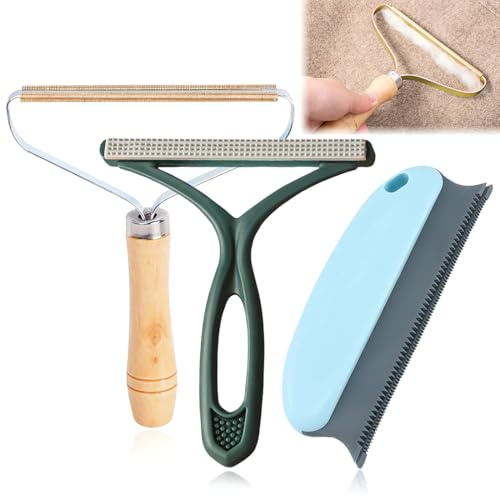 UEIOAVL Quitapelusas Paquete de 3 quitapelusas para mascotas, removedor de pelo portátil, cepillo antipelusa para sofá, ropa, colchón