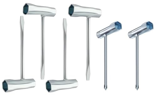 Hitopin 6 Stück Zündkerzenschlüssel, Kettensägenschraubenschlüssel, T Schraubenschlüssel, Kettensägenschraubenschlüssel, für Motorsägenmäher Bürstenschneider Rasenmäher(13mm x 19mm)
