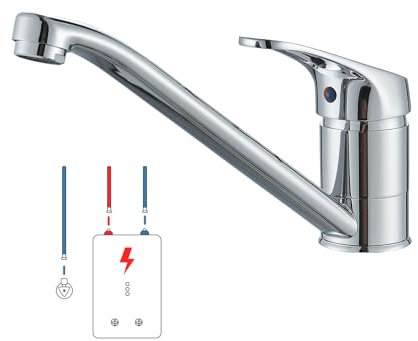 TVTIUO Rubinetti da cucina a bassa pressione, girevoli a 360 gradi, facilmente rimovibili e puliti, per caldaie (placcati in argento)