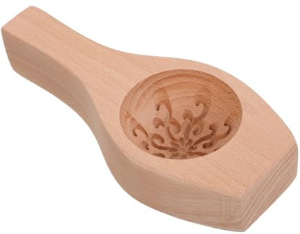 HOLIDYOYO Wooden Pastry Mold Chinese Flower Shape Press for Baking Cookies Desserts DIY Kitchen Tool Handcraft Walnut Carve