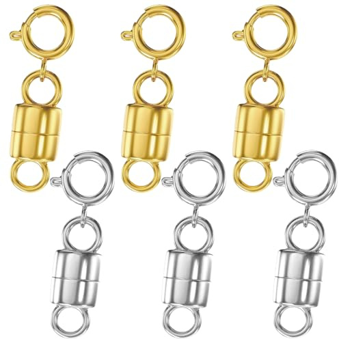 6 Pieces Magnetic Necklace Clasps, Magnetic Clasps for Necklaces Bracelet Magnetic Necklace Fasteners Magnetic Jewellery Clasps for Jewellery Crafts Making