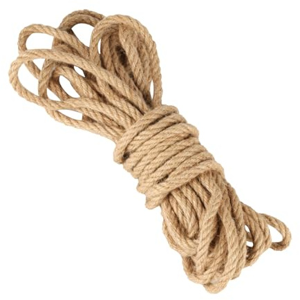 1 Rolle 10 mm Juteseil, 10 mm x 10 m, strapazierfähig, naturbraun, dicke Jute-Schnur, Hanfseile für Garten, Terrassendielen, Kunst und Handwerk, Bündelung, Dekoration, Kratzbaumschnur