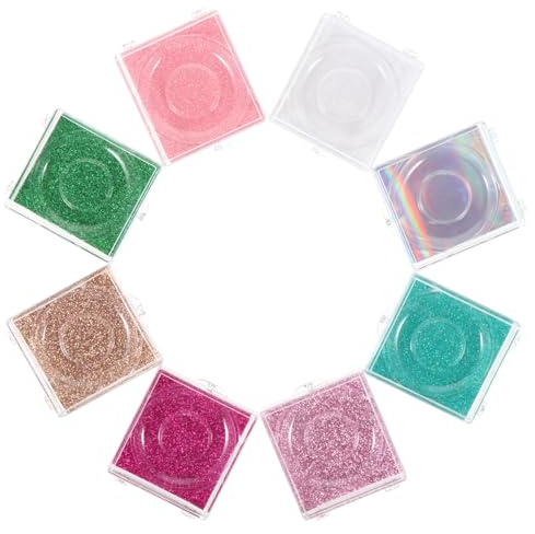 HONITANO 8st Plastiska Ögonfranslådor För Förvaring Lätt Och Bärbar För Resor Och Hem Skyddar Dina Lösögonfransar Transparent Design För Handväska Och Kosmetiska Väskor