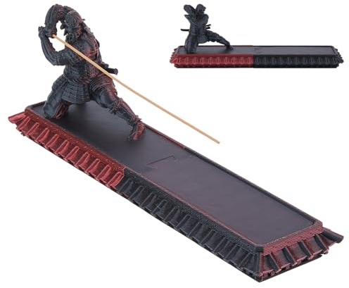 DICOSMETIC Räucherstäbchenhalter Samurai Räucherstäbchenbrenner Mittel Violett Rot Räucherstäbchenhalter Mit Aufbewahrungsbox Aschefänger Krieger Räucherstäbchenbrenner Für Yoga Raumdekoration