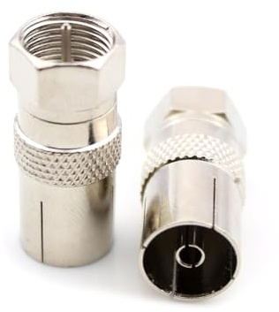 Zunishaone Adaptateur de câble TV -RF - Fiche F mâle - Rallonge de connexion de signal - Antenne coaxiale vidéo - Pièce d'adaptation de câble AV pour port de signal à domicile et bureau