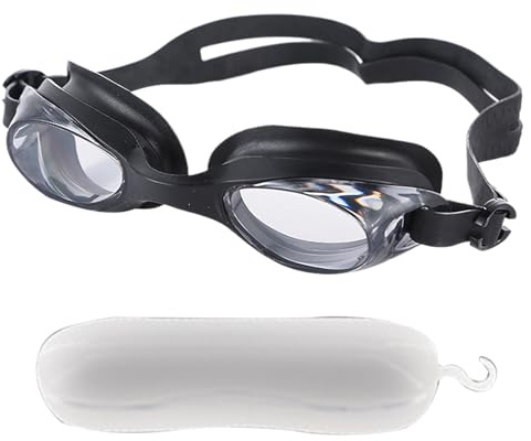 Adult Swimming Goggles, No Leaking Anti Fog UV Protection Swim Goggles for Men Women Juniors, Black Unisex Soft Silicone Goggles for Indoor Outdoor Swimming