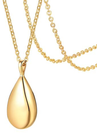CLISPEED Aromatherapie Schmuck Halskette für Frauen Wasserfall Urne Anhänger mit Duftfunktion Gold Stilvolle Kette für Verschiedene Outfits für und Besondere Anlässe
