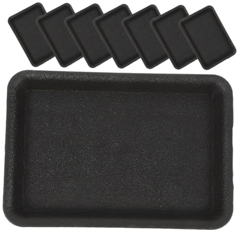 HANABASS 8 Pièces Soucoupe Rectangulaire pour Pot de Fleurs Plateau Récupérateur Réutilisable Support de Plante Durable Plastique Noir Adapté pour Bonsai et Plantes Dintérieur
