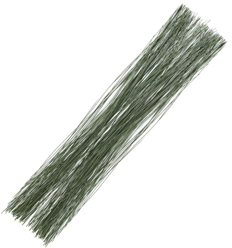 MOMAHUA 100P Army Green Floral Wire 20 Gauge/1mm, 16in/40cm Floral Stems Wire for Paper Flower, Flexible Paper Wrapped Floral Stem Supplies for Flower DIY Craft,Corsages Decoration, Wreath Making
