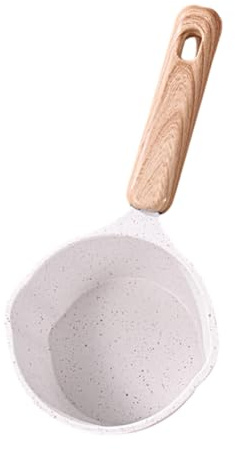 CIYODO Casserole Antiadhésive Multifonction pour Induction Petite Poêle Aluminium avec Bec Verseur Double pour Chauffer Huile Beurre et Lait Maison