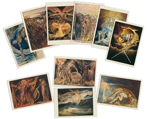 William Blake Art Cartoline Set di 10 – Stile Vintage Estetica Cancelleria Letteraria Classica Illustrazione Regalo